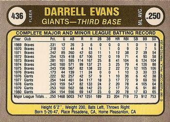 Darrell Evans  baseball card collectible - Main Image 2