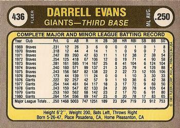 Darrell Evans  baseball card collectible - Main Image 2
