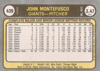 John Montefusco  baseball card collectible - Main Image 2