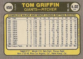 Tom Griffin  baseball card collectible - Main Image 2