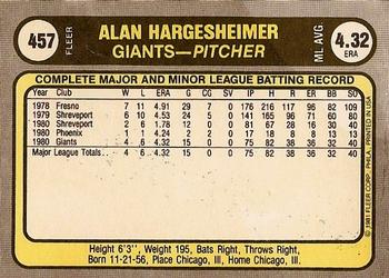 Alan Hargesheimer  baseball card collectible - Main Image 2