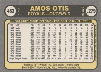 Amos Otis  baseball card collectible - Main Image 2