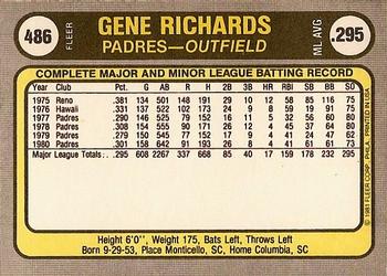 Gene Richards  baseball card collectible - Main Image 2