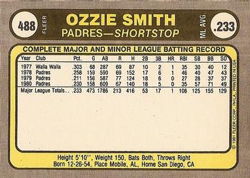 Ozzie Smith  baseball card collectible - Main Image 2