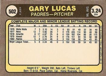 Gary Lucas  baseball card collectible - Main Image 2