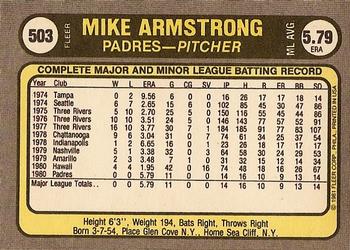 Mike Armstrong  baseball card collectible - Main Image 2