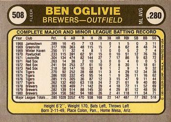 Ben Oglivie  baseball card collectible - Main Image 2