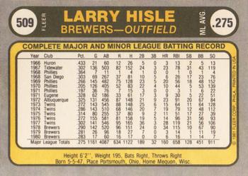 Larry Hisle  baseball card collectible - Main Image 2