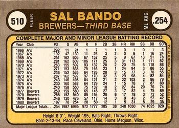 Sal Bando  baseball card collectible - Main Image 2