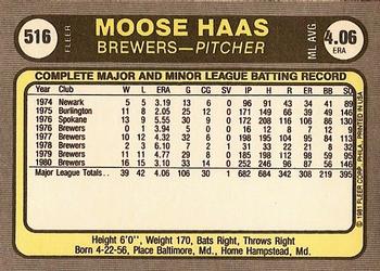 Moose Haas  baseball card collectible - Main Image 2