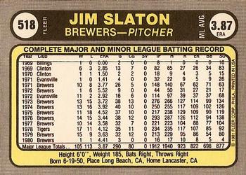 Jim Slaton  baseball card collectible - Main Image 2