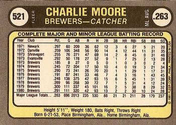 Charlie Moore  baseball card collectible - Main Image 2