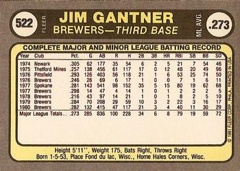 Jim Gantner  baseball card collectible - Main Image 2