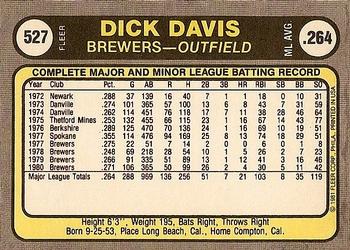 Dick Davis  baseball card collectible - Main Image 2