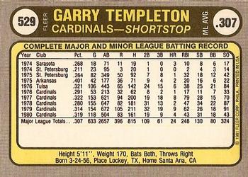 Garry Templeton  baseball card collectible - Main Image 2