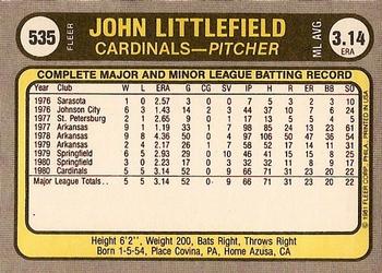 John Littlefield  baseball card collectible - Main Image 2