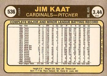 Jim Kaat  baseball card collectible - Main Image 2