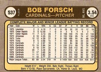 Bob Forsch  baseball card collectible - Main Image 2