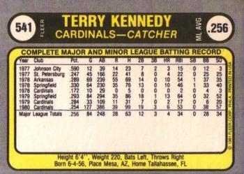 Terry Kennedy  baseball card collectible - Main Image 2