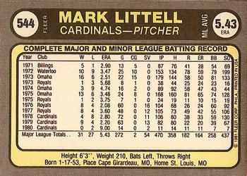 Mark Littell  baseball card collectible - Main Image 2