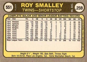 Roy Smalley  baseball card collectible - Main Image 2