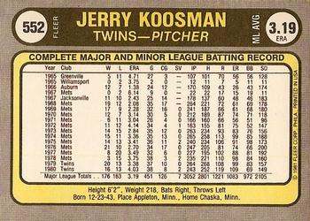 Jerry Koosman  baseball card collectible - Main Image 2