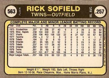 Rick Sofield  baseball card collectible - Main Image 2