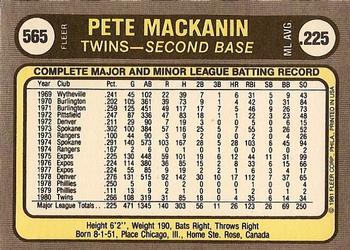 Pete Mackanin  baseball card collectible - Main Image 2