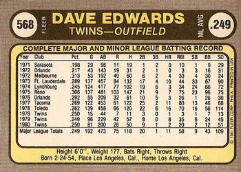 Dave Edwards  baseball card collectible - Main Image 2