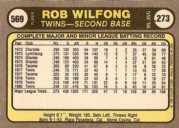Rob Wilfong  baseball card collectible - Main Image 2