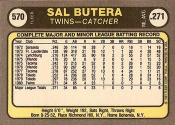 Sal Butera  baseball card collectible - Main Image 2