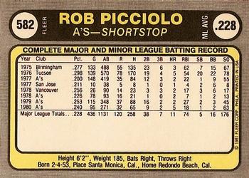 Rob Picciolo  baseball card collectible - Main Image 2