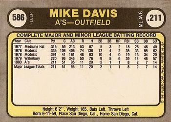 Mike Davis  baseball card collectible - Main Image 2