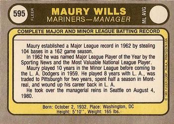 Maury Wills  baseball card collectible - Main Image 2