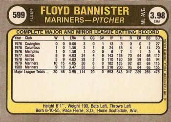 Floyd Bannister  baseball card collectible - Main Image 2