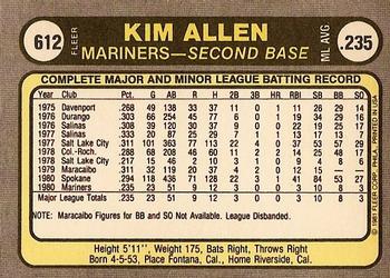 Kim Allen  baseball card collectible - Main Image 2