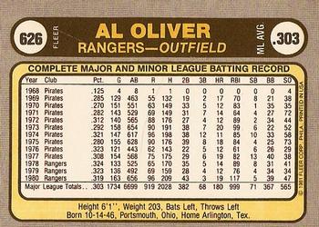 Al Oliver  baseball card collectible - Main Image 2