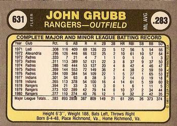 John Grubb  baseball card collectible - Main Image 2