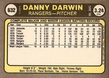 Danny Darwin  baseball card collectible - Main Image 2