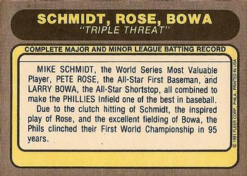 Triple Threat (Mike Schmidt / Pete Rose / Larry Bowa)  baseball card collectible - Main Image 2