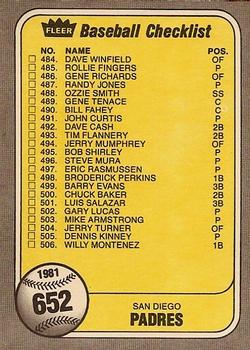Checklist: Tigers / Padres  baseball card collectible - Main Image 2