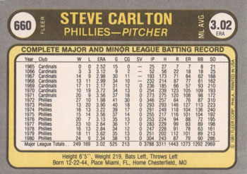 Steve Carlton  baseball card collectible - Main Image 2