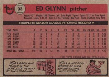 Ed Glynn  baseball card collectible - Main Image 2