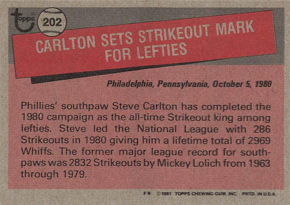 Steve Carlton  baseball card collectible - Main Image 2