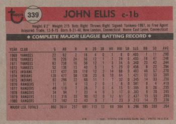 John Ellis  baseball card collectible - Main Image 2