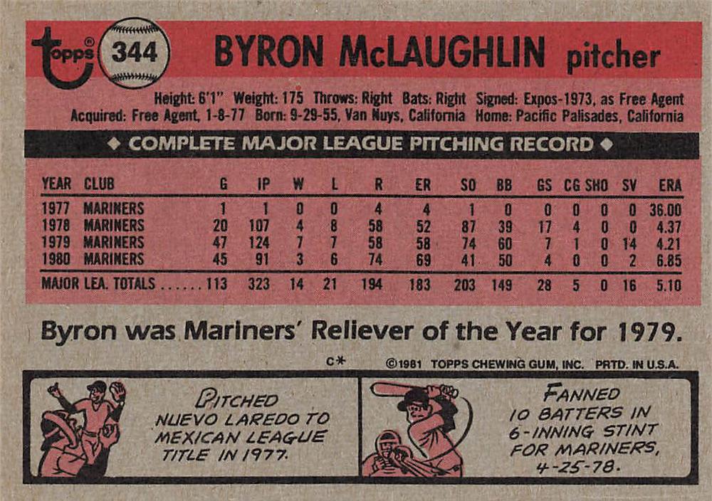 Byron McLaughlin  baseball card collectible - Main Image 2