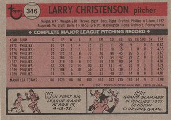 Larry Christenson  baseball card collectible - Main Image 2