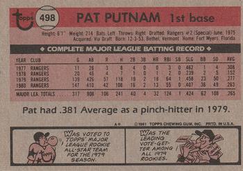 Pat Putnam  baseball card collectible - Main Image 2