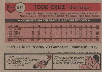 Todd Cruz  baseball card collectible - Main Image 2