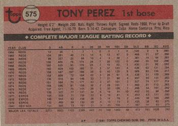Tony Perez  baseball card collectible - Main Image 2